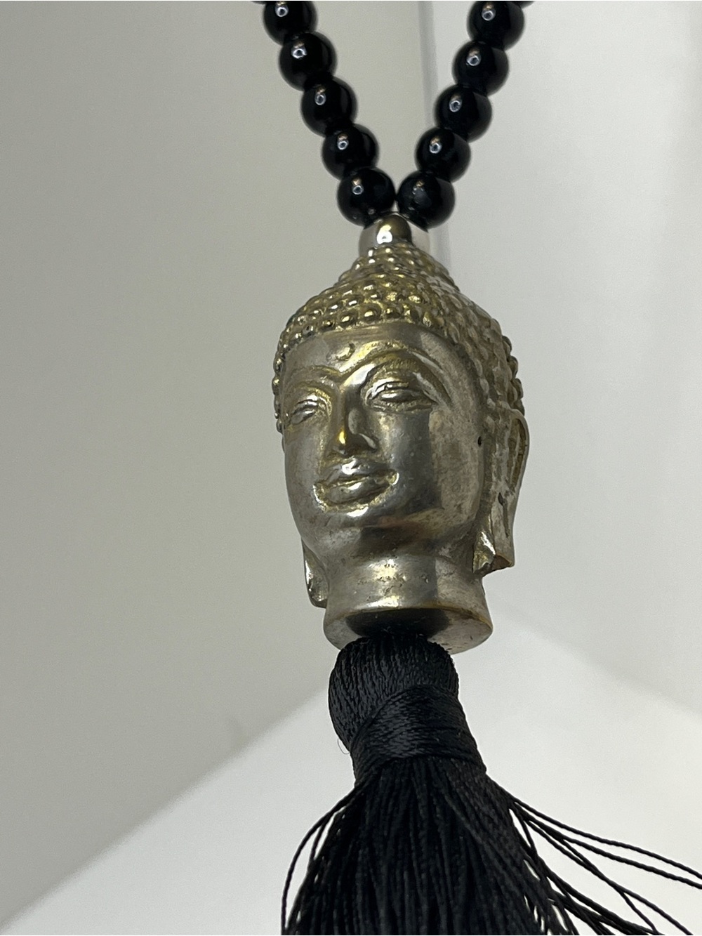 Silver Buddha Head Hanging Accent / car mirror ornament